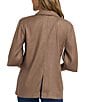 NYDJ Stretch Linen Blend Notch Collar Elbow Sleeve Single Button Blazer - Image 2