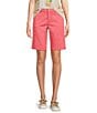 NYDJ Stretch Twill Flat Front High Rise Shorts, Color:Spiced Coral - Image 1