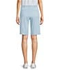 NYDJ Stretch Twill Flat Front High Rise Shorts, Color:Aquatic - Image 2