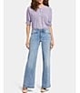 NYDJ Teresa Stretch Denim Mid Rise Wide Leg Jeans, Color:Lakefront - Image 3