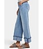 NYDJ Teresa Wide Leg High Rise Slimming Cuffed Jeans, Color:Madison River - Image 3