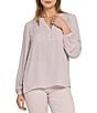NYDJ Trinity Split V-Neck Long Sleeve Blouse - Image 1