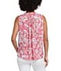 NYDJ Woven Sleeveless Inverted Pleat Mandarin Collar Pintuck Blouse, Color:Lucian - Image 2