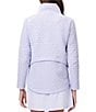 Color:Wisteria - Image 2 - NZ ACTIVE by NIC + ZOE All Year Textured Knit Stand Collar Long Sleeve High-Low Hem Pocketed Jacket