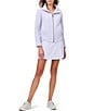 Color:Wisteria - Image 3 - NZ ACTIVE by NIC + ZOE All Year Textured Knit Stand Collar Long Sleeve High-Low Hem Pocketed Jacket