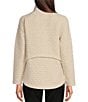 Color:Cream - Image 2 - NZ ACTIVE by NIC + ZOE All Year Textured Knit Stand Collar Long Sleeve High-Low Hem Pocketed Jacket