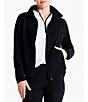 Color:Black Onyx - Image 1 - NZ ACTIVE by NIC + ZOE All Year Textured Knit Stand Collar Long Sleeve High-Low Hem Pocketed Jacket