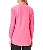 NIC + ZOE NZ ACTIVE by NIC + ZOE Solid Woven Tech Stretch Point Collar Dolman Sleeve Snap Front Shirt, Color:Pure Pink - Image 2