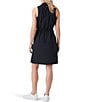 Color:Black Onyx - Image 2 - NZ ACTIVE by NIC + ZOE Woven Tech Stretch Point Collar Drawcord Waist Sleeveless Pocketed Dress