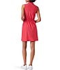 Color:Geranium - Image 2 - NZ ACTIVE by NIC + ZOE Woven Tech Stretch Point Collar Drawcord Waist Sleeveless Pocketed Dress