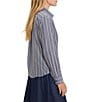 nz by NIC + ZOE Dobby Stripe Point Collar Long Sleeve Button-Front Shirt - Image 3
