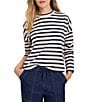 nz by NIC+ ZOE Soft Stripe Crew Neck Long Sleeve Knit Tee - Image 1