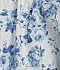 8 Oak Lane Sleeveless Tie Top Woven Floral Print Shorty Pajama Set, Color:Blue Floral - Image 3