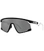Oakley Men's BXTR Prizm 55mm Rectangular Shield Sunglasses, Color:Matte Black - Image 1