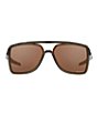 Color:Olive - Image 2 - Men's Castel OO9147 Rectangle 63mm Polarized Sunglasses