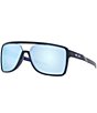 Color:Blue - Image 1 - Men's Matte Transparent Blue Rectangle Polarized Sunglasses