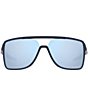 Color:Blue - Image 2 - Men's Matte Transparent Blue Rectangle Polarized Sunglasses
