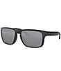 Oakley Men's OO9102 Holbrook 57mm Polarized Square Sunglasses, Color:Black - Image 1