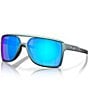 Color:Matte Silver/Blue Prizm Sapphire - Image 1 - Men's OO9147 Castel 63mm Rectangle Sunglasses