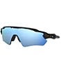 Color:Matte Black/Prizm Deep Water - Image 1 - Men's OO9208 Radar Ev Path 38mm Polarized Rectangle Sunglasses