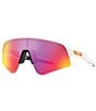 Color:White/Purple - Image 1 - Men's Sutro Lite Sweep Prizm 58mm Rectangle Shield Sunglasses
