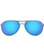 Color:Chrome/Prizm Sapphire Iridium - Image 2 - Women's OO4079 Feedback 59mm Pilot Sunglasses