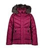 Color:Feel The Beet - Image 1 - Big Girls 8-16 Long Sleeve Fuzzy Fleece-Lined Hooded Meghan Ski Jacket