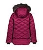 Color:Feel The Beet - Image 2 - Big Girls 8-16 Long Sleeve Fuzzy Fleece-Lined Hooded Meghan Ski Jacket