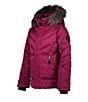 Color:Feel The Beet - Image 3 - Big Girls 8-16 Long Sleeve Fuzzy Fleece-Lined Hooded Meghan Ski Jacket