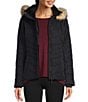 Color:Black - Image 1 - Tuscany II HydroBlock® Long Sleeve Faux Fur Trim Hooded Jacket