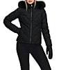 Obermeyer Bombshell Luxe Stand Fleece Collar Zip Front Puffer Ski Jacket, Color:Black - Image 1