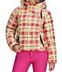 Obermeyer Calypso Down Plaid Print Asymmetrical Zip Puffer Ski Jacket, Color:Sun Day Plaid - Image 1
