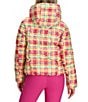 Obermeyer Calypso Down Plaid Print Asymmetrical Zip Puffer Ski Jacket, Color:Sun Day Plaid - Image 2