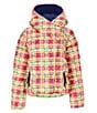 Obermeyer Calypso Down Plaid Print Asymmetrical Zip Puffer Ski Jacket, Color:Sun Day Plaid - Image 5
