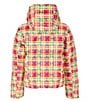 Obermeyer Calypso Down Plaid Print Asymmetrical Zip Puffer Ski Jacket, Color:Sun Day Plaid - Image 6
