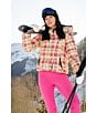 Obermeyer Calypso Down Plaid Print Asymmetrical Zip Puffer Ski Jacket, Color:Sun Day Plaid - Image 8