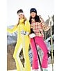 Obermeyer Calypso Down Plaid Print Asymmetrical Zip Puffer Ski Jacket, Color:Sun Day Plaid - Image 12