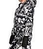 Obermeyer Calypso Down Printed Asymmetrical Zip Puffer Ski Jacket, Color:Marquee - Image 3