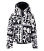 Obermeyer Calypso Down Printed Asymmetrical Zip Puffer Ski Jacket, Color:Marquee - Image 5