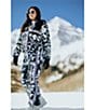 Obermeyer Calypso Down Printed Asymmetrical Zip Puffer Ski Jacket, Color:Marquee - Image 8