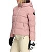 Obermeyer Slopeside Hooded Stand Collar Zip Front Puffer Ski Jacket, Color:Mauve Deep - Image 3