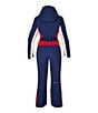 Obermeyer Snowbird Stripe Water Repellent Zip Front Ski Suit, Color:Midnight Navy - Image 6