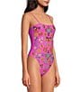 OCEANUS Mirrored Sea Beaded One Piece Swimsuit, Color:Purple - Image 3