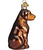 Old World Christmas Chocolate Labrador Glass Ornament - Image 2