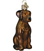 Old World Christmas Chocolate Labrador Glass Ornament - Image 1