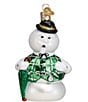 Old World Christmas Sam The Snowman Glass Ornament - Image 1