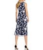 Oleg Cassini Embroidered Mesh Sleeveless Crew Neck Midi Dress - Image 2