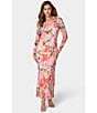 Oleg Cassini Floral Print Heavy Keepsake Lace Off The Shoulder Long Sleeve Gown - Image 5