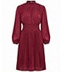 Oleg Cassini Long Sleeve Pleated Dress - Image 3