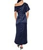 Oleg Cassini One Shoulder Short Sleeve Satin Midi Dress - Image 2